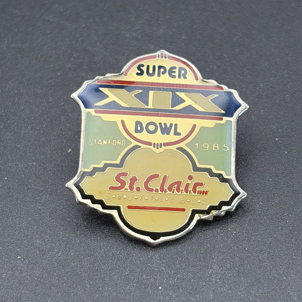 Super Bowl XIX NFL Football St. Clair Shuttle Bus Lapel Hat Pin